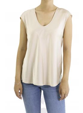 Blusa tinta unita con scollo a V